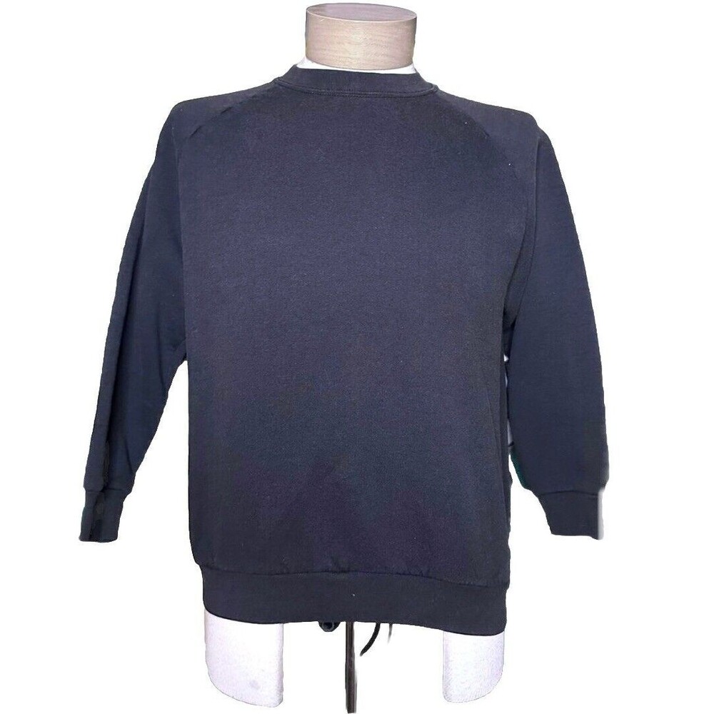 Vintage 90s Blank Faded Black Fall Crewneck Sweatshirt